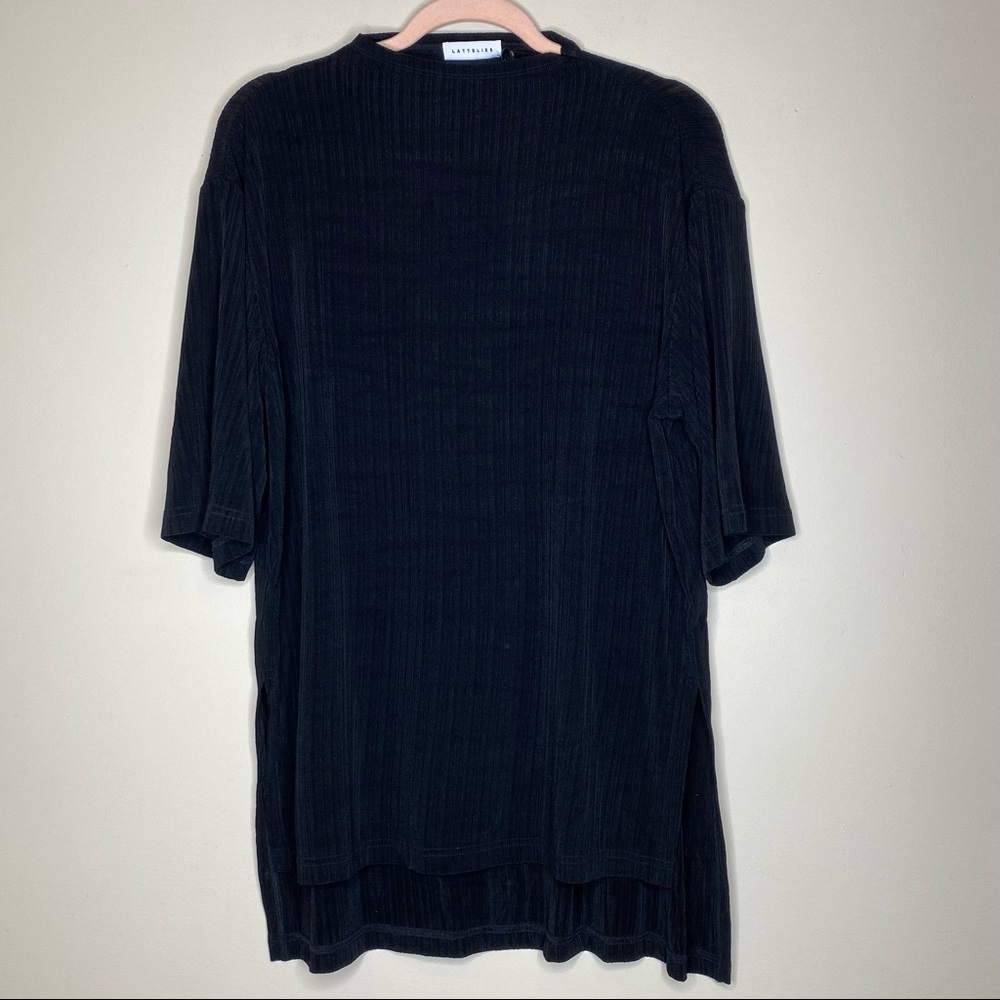 Lattelier Black High Standing Collar Top